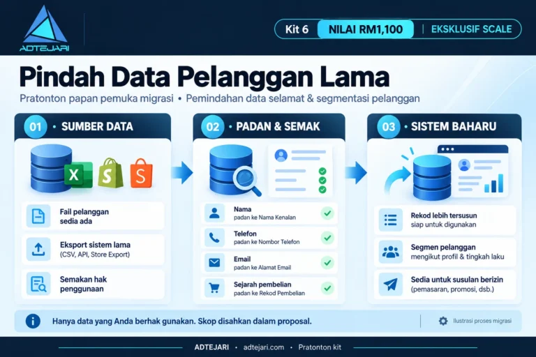 Pratonton Pindah Data Pelanggan Lama dengan logo ADTEJARI